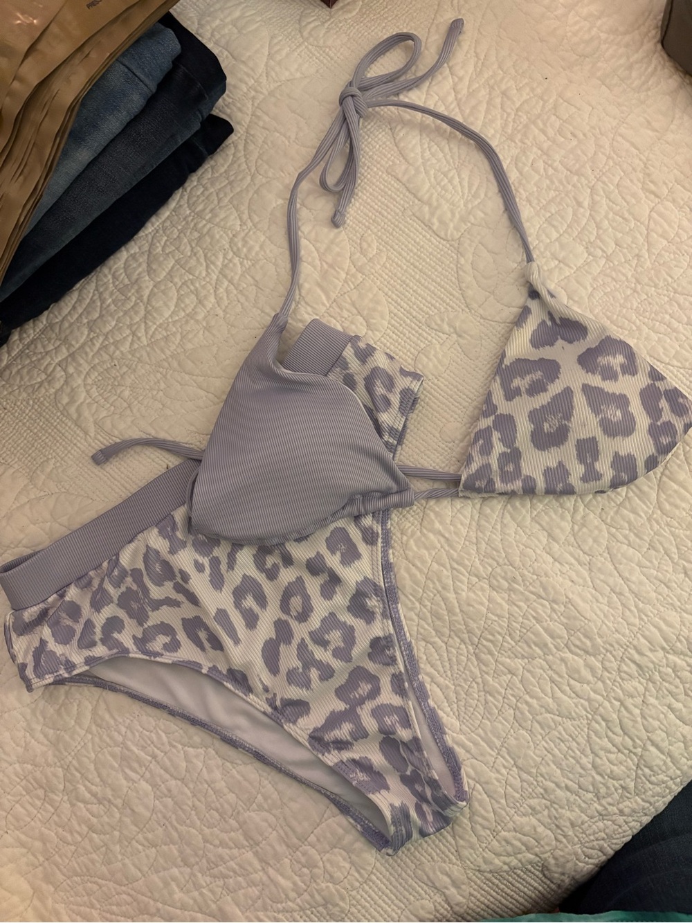 Lilac Animal Print Bikini Set